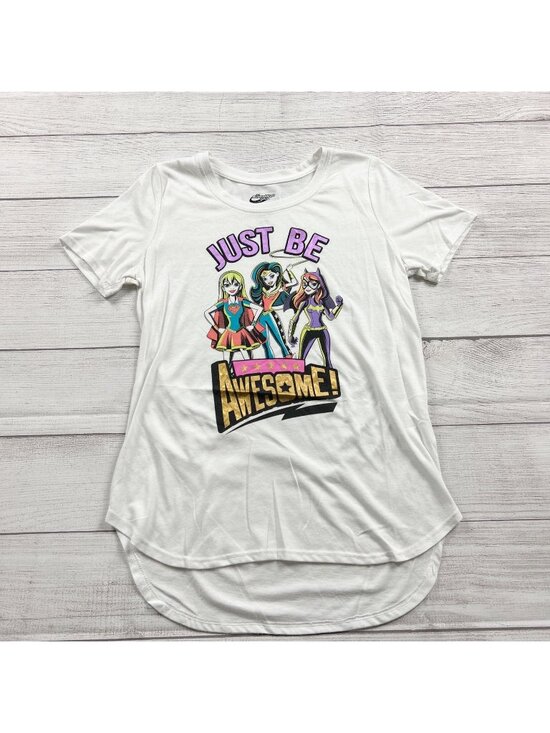 DC Comics Other - DC Comics Super Hero Girls Just Be Awesome! White Graphic Tee XL 14-16